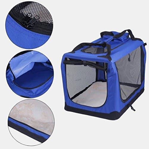 Petbarn Portable Soft Fabric Pet Carrier Folding Dog Cat Puppy Travel Transport Bag (Extra Large, Blue) — view 3