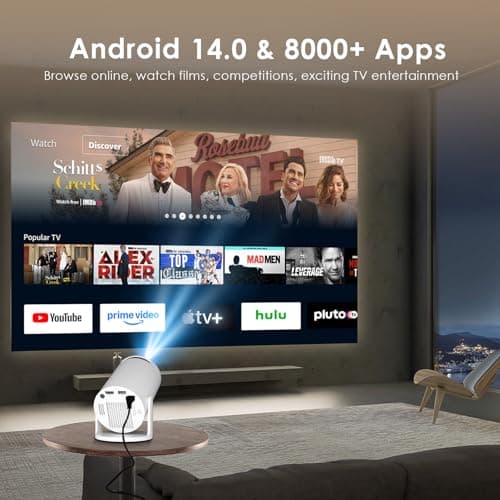Salange Mini Portable Projector for Bedroom,Android 14 Built-in Apps,1080P — view 2