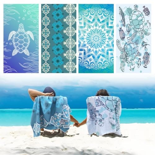 Startseite 180x100cm Microfibre Towel - Large Size Quick Drying Microfibre Beach Towels for adults, Sand-Free, Absorbentextra large Beach Towels for adults - Includes Storage Bag (Purple stripes) — view 6