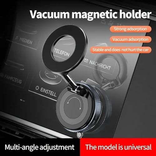 Maideduo Vacuum Suction Cup Car Phone Holder, Compatible with MagSafe, 360° Adjustable & Foldable Magnetic Phone Mount for Car/Glass/Any Smooth Surface, Hands-free (Black) — view 3