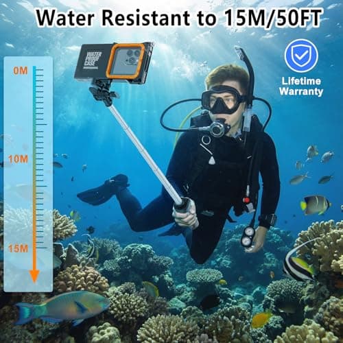 Waterproof Selfie Stick with Phone Case - Professional Underwater Phone Case for with Rechargeable Stick (2th Waterproof Selfie Stick) — view 2