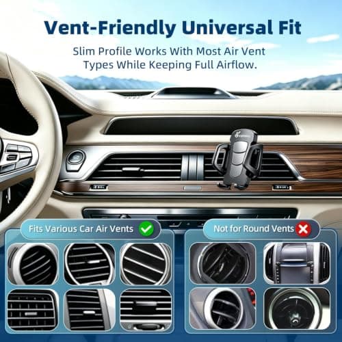 Vansky 3-in-1 Car Phone Holder: 3 Mountings - Fits Windshield Dash Vent — view 3