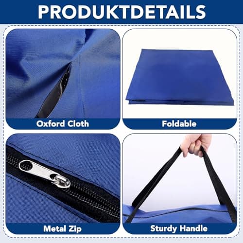 4 Pack 180L Jumbo Moving Bags, Storage Bags, Moving Box with Zip, Blue — view 3