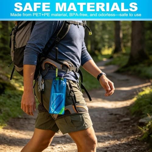 YIFKJYLF Foldable Water Bottle, 4 Pcs 700ml Foldable Leakproof Flat Water Bottle, Colorful Waters Pouch, Reusable Travel Festival Cycling Waters Bottles for Outdoor Sports — view 6