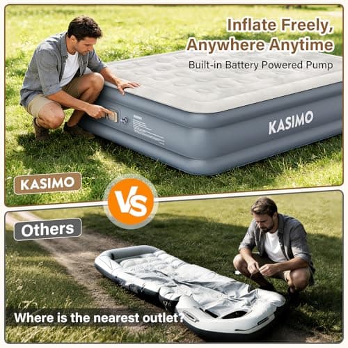 KASIMO Single Inflatable Mattress, Airbed with Built-In Battery Pump — view 5