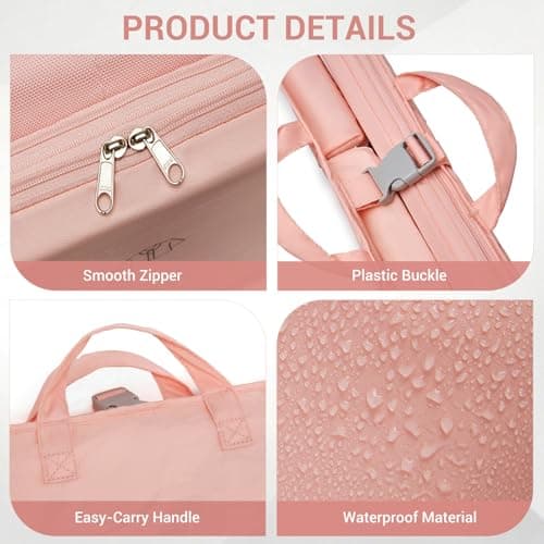 Kono 6-in-1 Compression Packing Cube Expandable Suitcase Organiser (Pink) — view 4