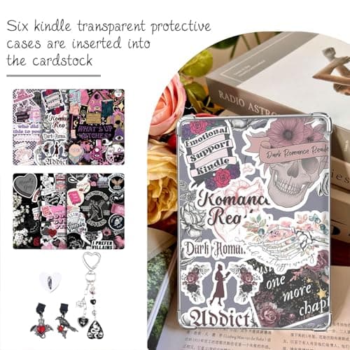 VelvetGlow 6 Pcs Inserts For E-Reader Clear Case and 2 Pcs Type C Charms Phone Charm Set, 6.8"X4.8" Cardstock Inserts Compatible With Paper White 11th/12th Generation Colorsoft (6.8" X 4.8") — view 5
