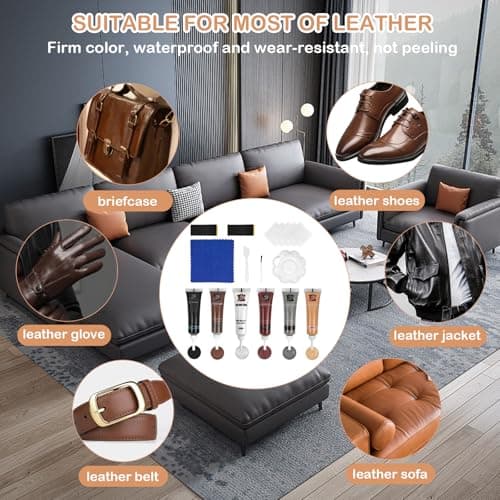 6Pieces Leather Repair Kit Vinyl Repair Kit Leather Filler Repair Patch — view 6