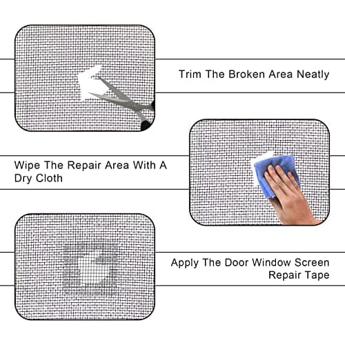 10pcs Mesh Repair Patch, Self Adhesive Window Screen Repair Kit Gray Screen Door Mesh Repair for Repairing Screen Windows Doors Tent Net(Silver) — view 5
