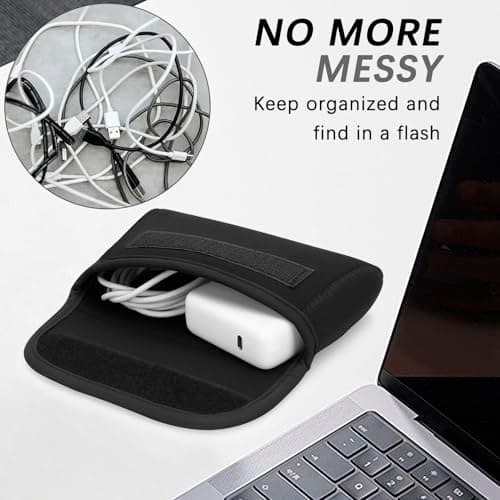 DOB SECHS Travel Cable Organiser Bag, Storage Pouch Bag for Electronic Accessories, Gadget Bag for Cables, Power Bank, Mouse, Charger, Hard Disk, Essentials for Men Women (Black) — view 3