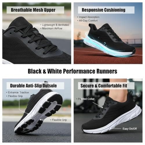 RTOUNT Womens Trainers Mesh Tennis Running Sneakers for Gym Travel Training — view 5