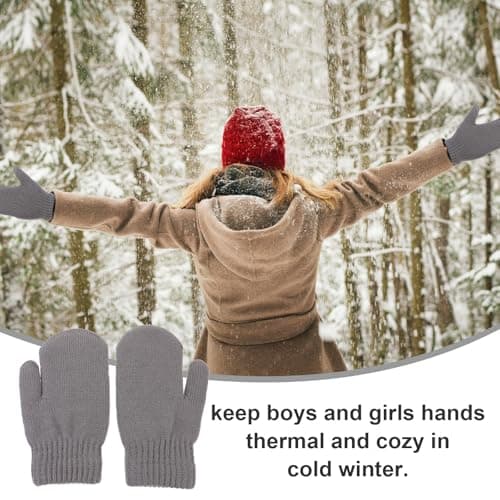 3 Pairs Women Winter Mittens Acrylic Fiber Warm Gloves for Skiing — view 3