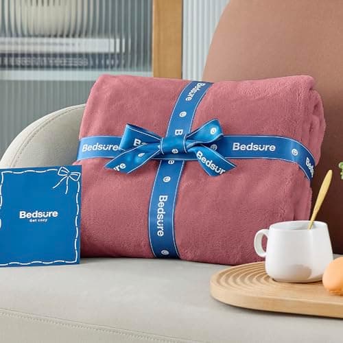 Bedsure Fleece Throw Blanket for Bed - Flannel, Dusty Rose, 150x200 cm — view 6