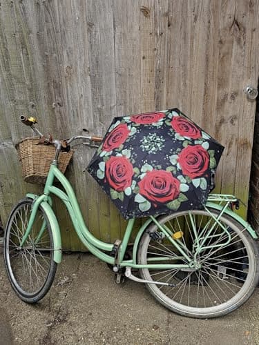 Fulton Tiny Umbrella, Huge Rose Print, Ultra Compact, Lightweight Wind Resistant Frame — view 6