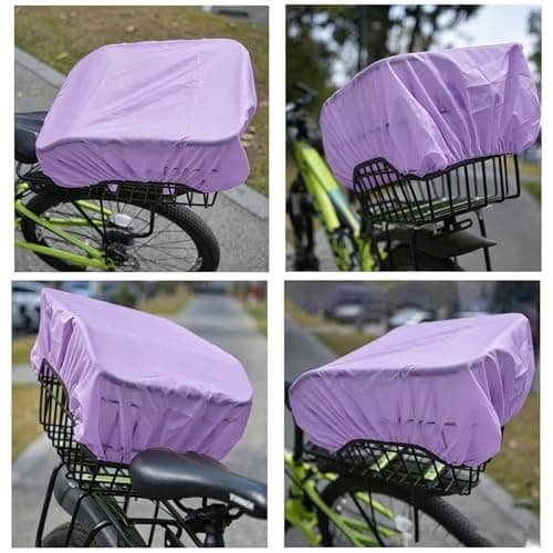 VAOLOAV Rain Cover for Bicycle Basket Bicycle Bag (35L Purple, 35L) — view 3