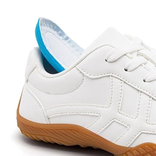 XKOWUO Womens Walking Grounding Sneaker Zero Drop Sole Lightweight Road Running Shoes Non-Slip Tennis Sneakers Breathable Fashion Athletic White_ZSize 5 — view 5