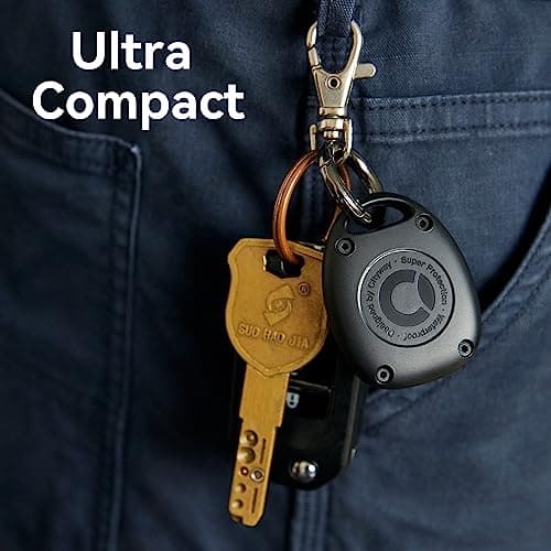 (4 Pack) AirTag Keychain Holder Case | IPX8 Waterproof, Ultra-Compact | Portable Air Tag Holder Cover for Dog Collar, Backpack, Keys, Luggage - 2 Black/2 Blue — view 6