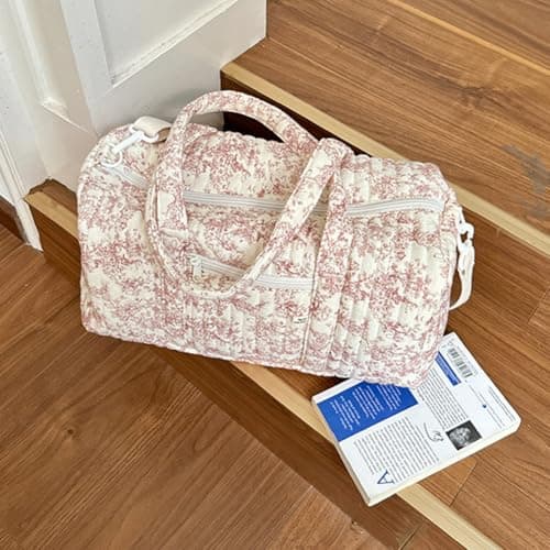 GSenhui Quilted Duffle Bag for Women Cute Baby Hospital Bag Floral Duffel Bags — view 5