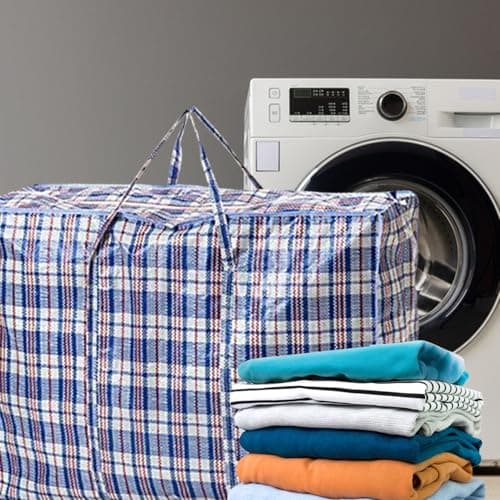 10 PACK VIROSA Extra Value Large Strong and Durable Laundry Bags 60 X 50CM | Ideal for Laundry/Moving House/Shopping/Storage | Reusable Jumbo Zip Bags (One Size, 10, count) — view 5