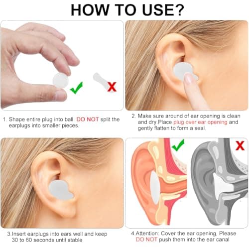 YICOTA 6 Pairs Silicone Ear Plugs Waterproof Moldable Wax Earplugs Reusable Noise Cancelling Soft Ear Plugs for Sleeping Snoring Swimming Airplanes Concerts-Blue (White) — view 4