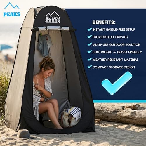 ADVENTURE PEAKS Pop Up Changing Tent – Portable Privacy Toilet Tent & Shower Tents for Camping, Beach & Outdoor Use – Water Resistant UV Protected Pop Up Privacy Tents — view 5