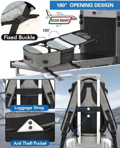 KLOSTAIN Cabin Bags 40x20x25 for Ryanair Underseat Travel Backpack Hand Luggage Carry-ons Bag Cabin Size 20L for Airplanes Flight Ruscksack Grey Black — view 3