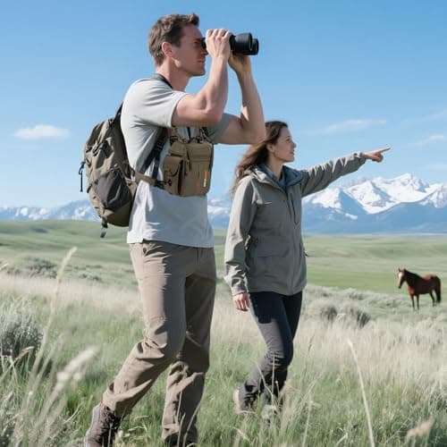 WOLFHUNT Binocular Harness Chest Pack Magnetic Closure, Bino Case with Detachable Rangefinder Pouch, Camouflage Bino Bag with Adjustable Strap for Hunting, Field Observation — view 2