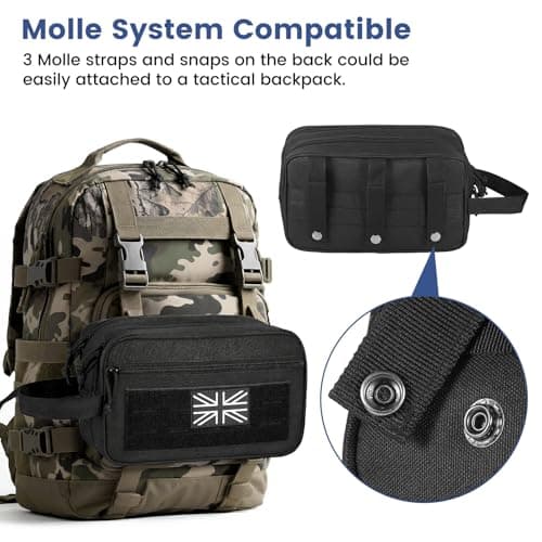 Zocipro Tactical Toiletry Bag for Men with Molle System & Wet Pocket — view 2