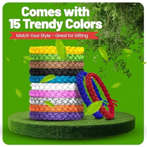 DSL Mosquito Repellent Bracelet 15 Pack, Insect Repellent Bracelet - 300 Hours Protection for Travel & Holidays, Deet-Free - Adjustable Mosquito Bands for Adults & Kids, Camping Essentials — view 4