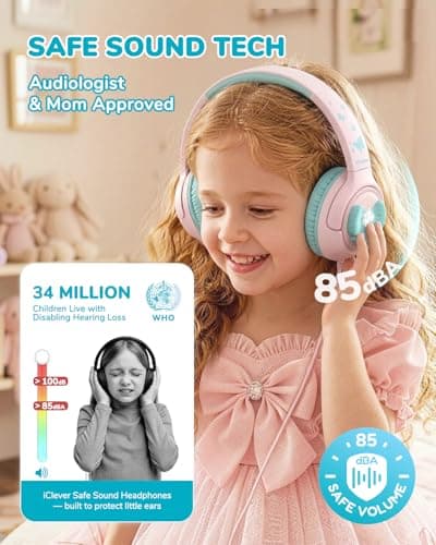 iClever Kids Headphones Wired USB C, Boys Girls Headphones for Kids — view 2