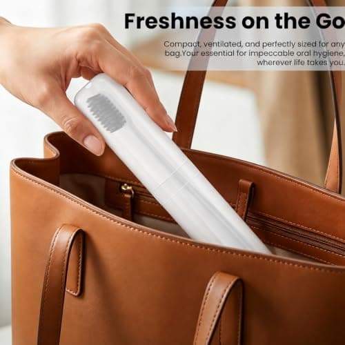 2pcs Travel Toothbrush Case, Toothbrush Cover for Travel with Drain Hole, Matte White Blue Toothbrush Case Storage Box for Travel Camping School Business — view 6