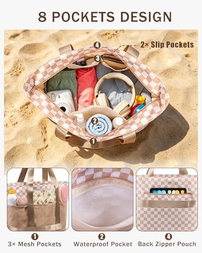 Large Beach Tote Pool Swim Bag for Women Sandproof with Wet Compartment — view 5