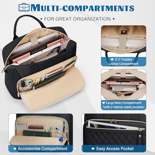 RAINSMORE 17 Inch Laptop Bags for Women Large Laptop Case Messenger Bag — view 3