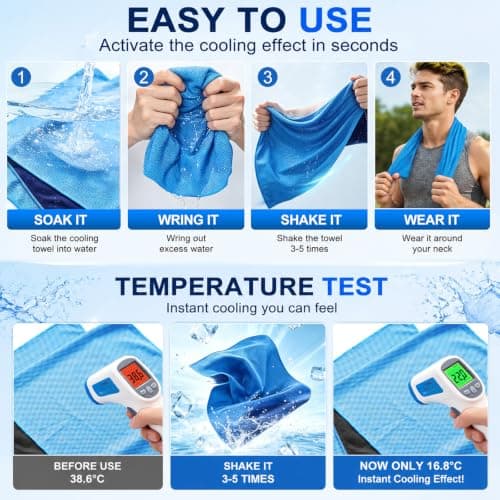 Coomoors Cooling Towel, Cold Gym Towel for Neck & Face in Hot Weather — view 4