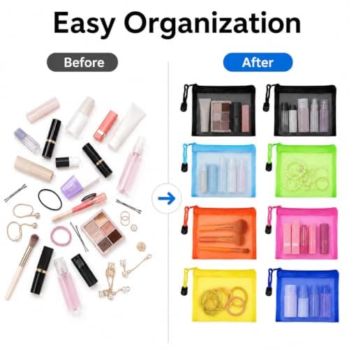 8PCS Small Zip Bags, Travel Pouch Set for Makeup & Toiletries Organizer — view 4
