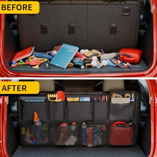Maxzina Car Trunk Organizer Compatible with 2023-2025 Pilot Backseat Hanging Organizer Collapsible Oxford Cloth Car Storage Bag with 9 Pockets for 2024 Pilot Accessories — view 2