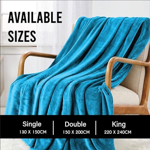 Home In Style 4U Flannel Fleece Blankets Turquoise Blue, 130 x 150cm — view 4