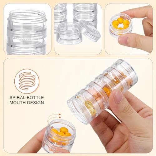 Artibetter 7 Day Organizer Weekly Pill Box 2-Pack Large Compartments Travel Medication Case Storage for Vitamins Home Use — view 3