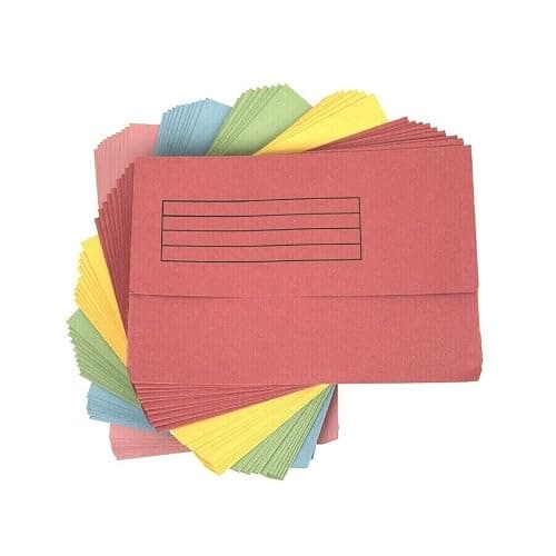 Foolscap Document Wallets 285gsm, Assorted Colours, Pack of 25 Folders (Assorted) — view 4