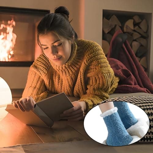 7 Pairs Bed Socks for Womens Fluffy Socks Womens, Thermal Sock for Women 35-39, Offers Cozy Warmth, Soft and Fuzzy Feel for Winter Suitable for Ladies Women Girls — view 3