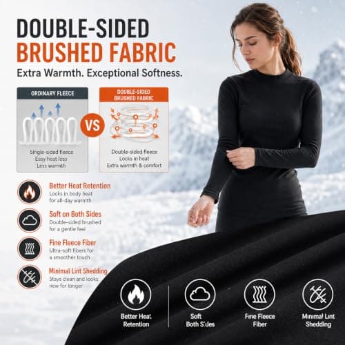 Innfttwo Womens Thermal Long Sleeve Top Women Gym Tops for Women UK for Ski Running Hiking Cycling,Black,M — view 2