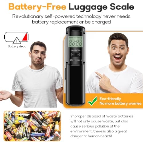 MYCARBON Luggage Scale Battery-Free, Electronic Portable Digital Weight Scale 110lb/50kg With Tare Function Lightweigh for Travel Suitcase Weigher — view 2