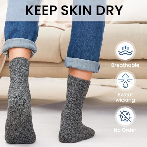 SIMIYA Mens Wool Socks 5 Pairs Winter Thermal Thick Socks — view 2