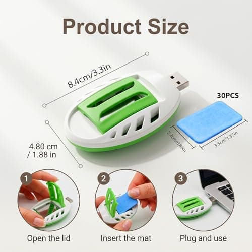 USB Mosquito Repellent Plug in with Tablets Plug in Mosquito Repellent Portable Insect Repellent for Indoor Outdoor Travel Camping Electric Mosquito Killer Protection Summer Sleep Insect Repellent — view 2