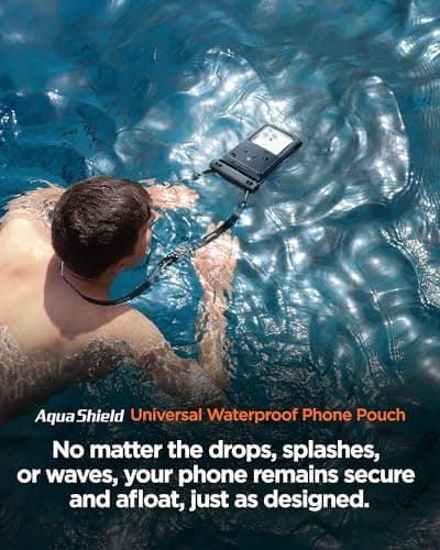 Spigen [2 PACK Floating 7" Waterproof Phone Case Pouch Bag Matte Black — view 2