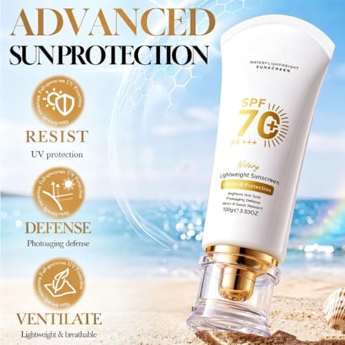 Suncream Spf 70 - Face Sunscreen 100ml - Lightweight Centella Sun Protection For Face And Body Use - Summer Holiday Essentials With Factor 70 For Daily Use And Travel — view 2