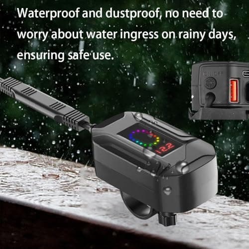 LGBWF Motorcycle USB Charger for Royal Enfield Bullet 500 Limited Edition 2018 Motorbike Power Adapter 3-in-1 Fast Charging Voltage Display Motorcycle Multi Port Charger — view 2