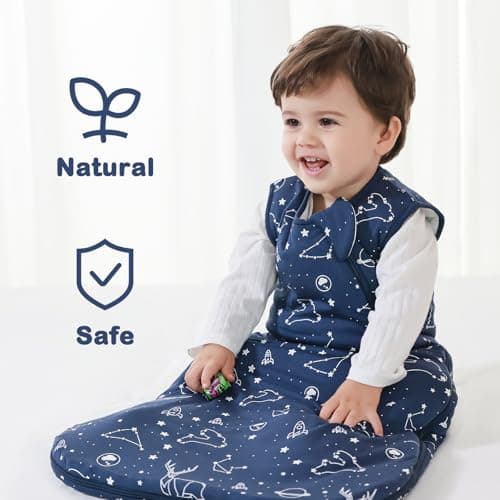 Mosebears Baby Sleeping Bag 2.5 Tog,bamboo Wniter Sleeping Bag Toddler Wearable Blanket for Infant Toddler,Super soft and warm(18-36 months) — view 3