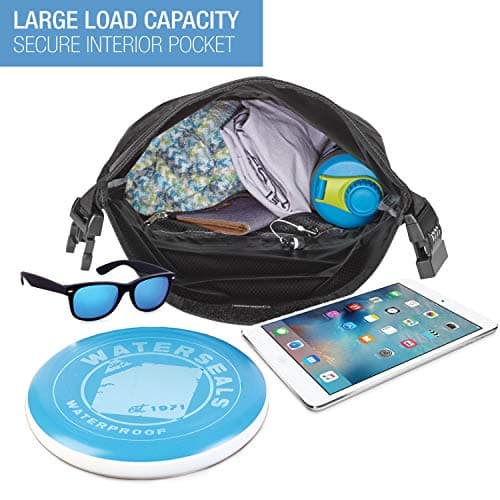 WaterSeals Locking Backpack + Waterproof Bag for Women & Men with Ripstop Material & Anti-Theft Combination Lock to Protect Wallet, iPhone or Valuables at the Beach, Pool, Skiing, or Camping, Black — view 5