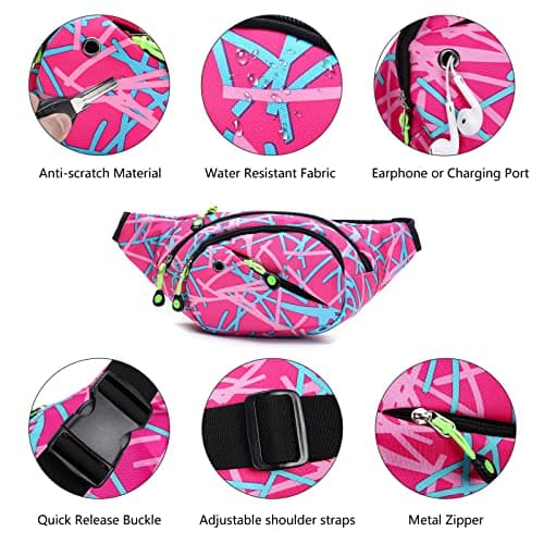 Bum Bag Waist Fanny Pack - Long Keeper Large Fashion Bumbag for Women Men, 4 Pockets Adjustable Waist Bag for Running Hiking Dog Walking Outdoor — view 5